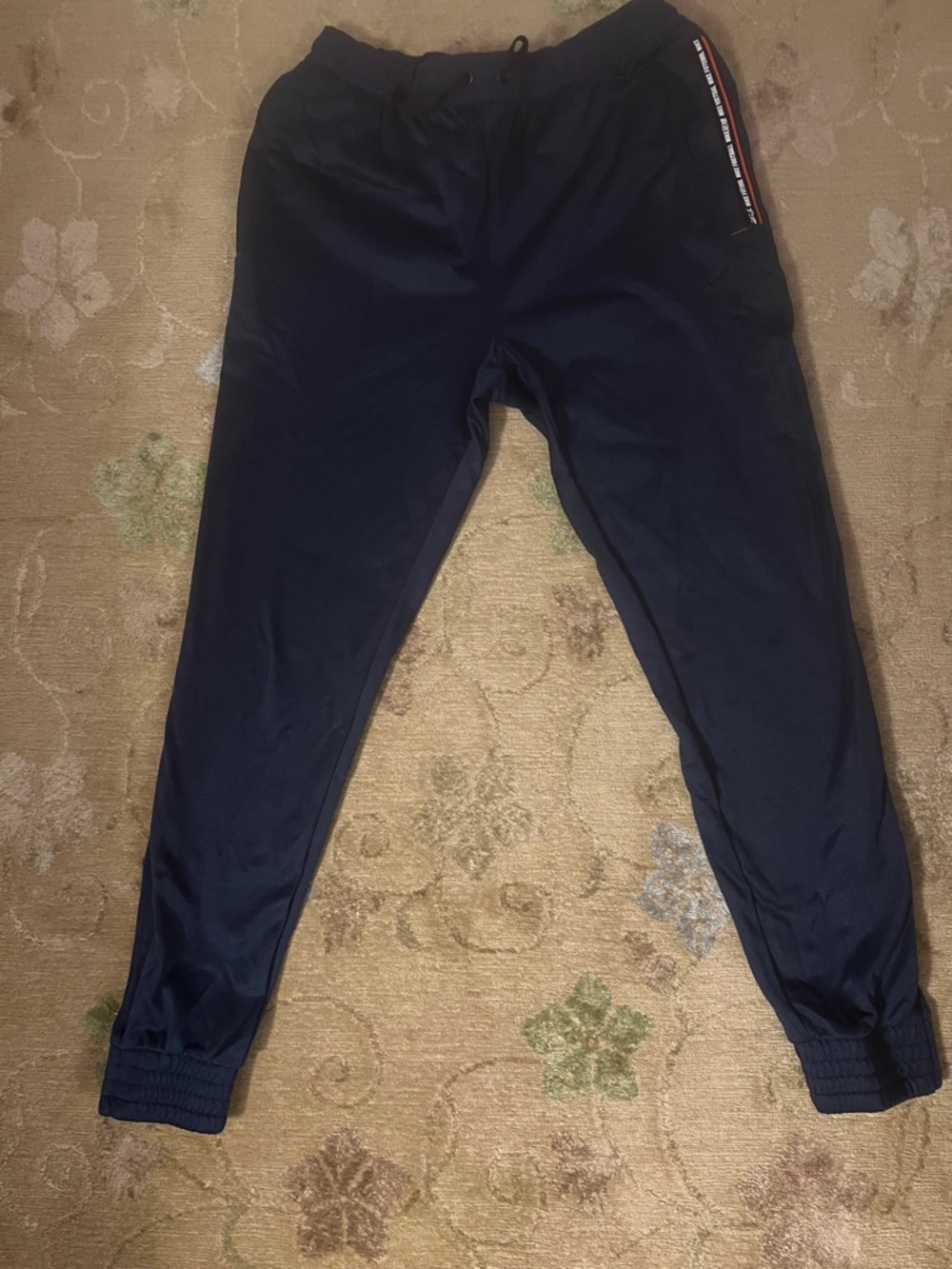 Nike Boys Navy Jogger Pants with Red-Trim Side Tape